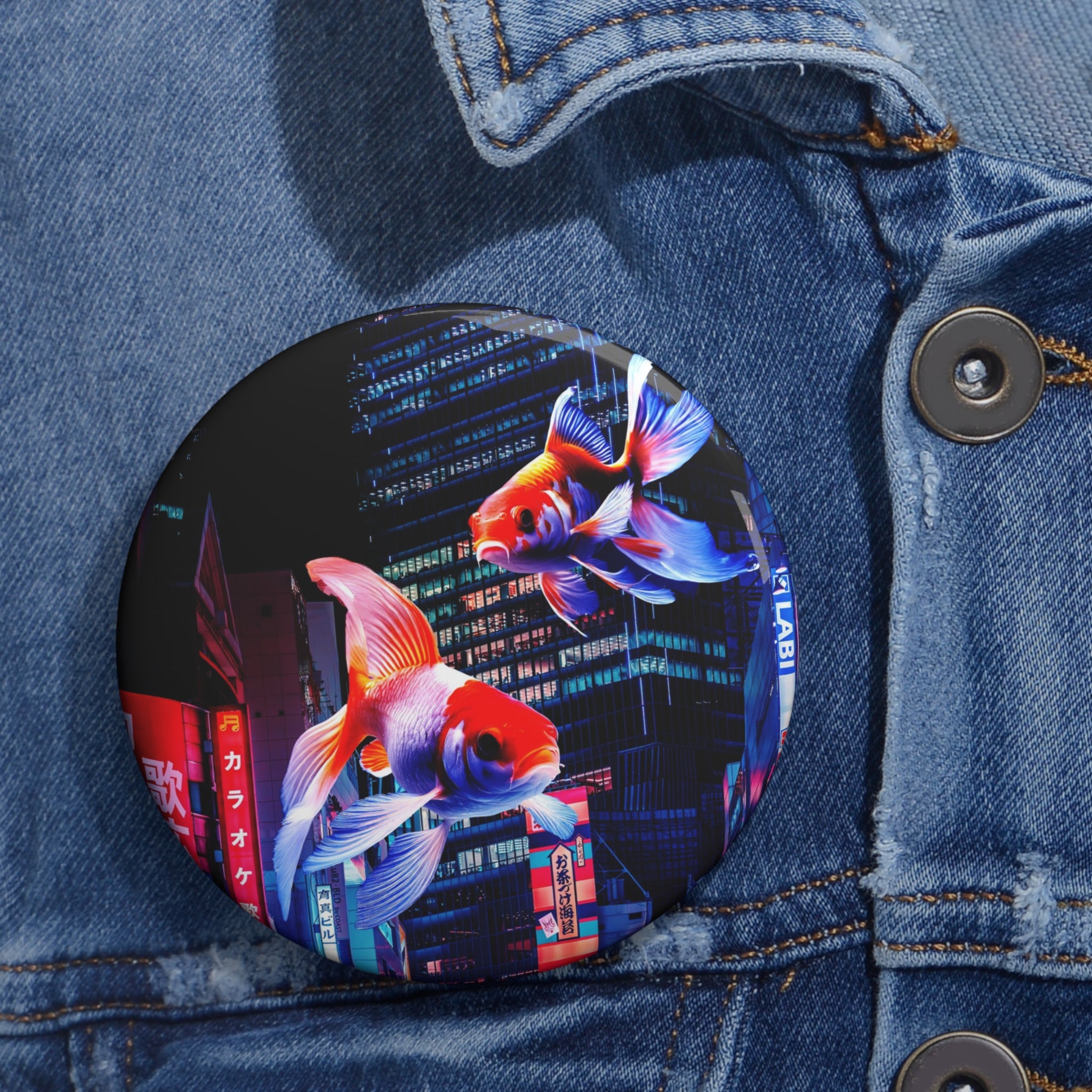Japanese City Punk FX.2 Koi Attack Art Pin