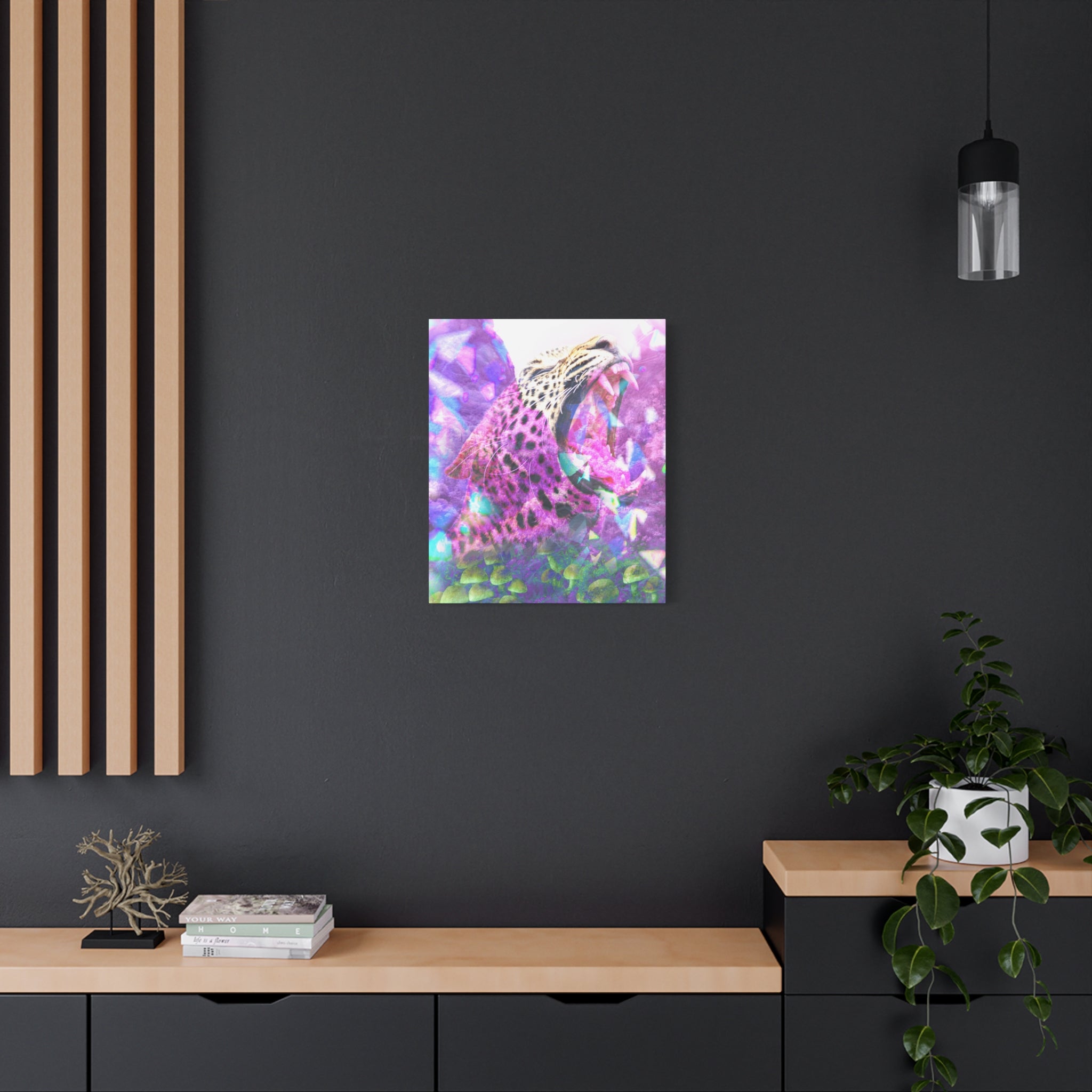 Vibrant Roaring Leopard Matte Canvas Wall Art