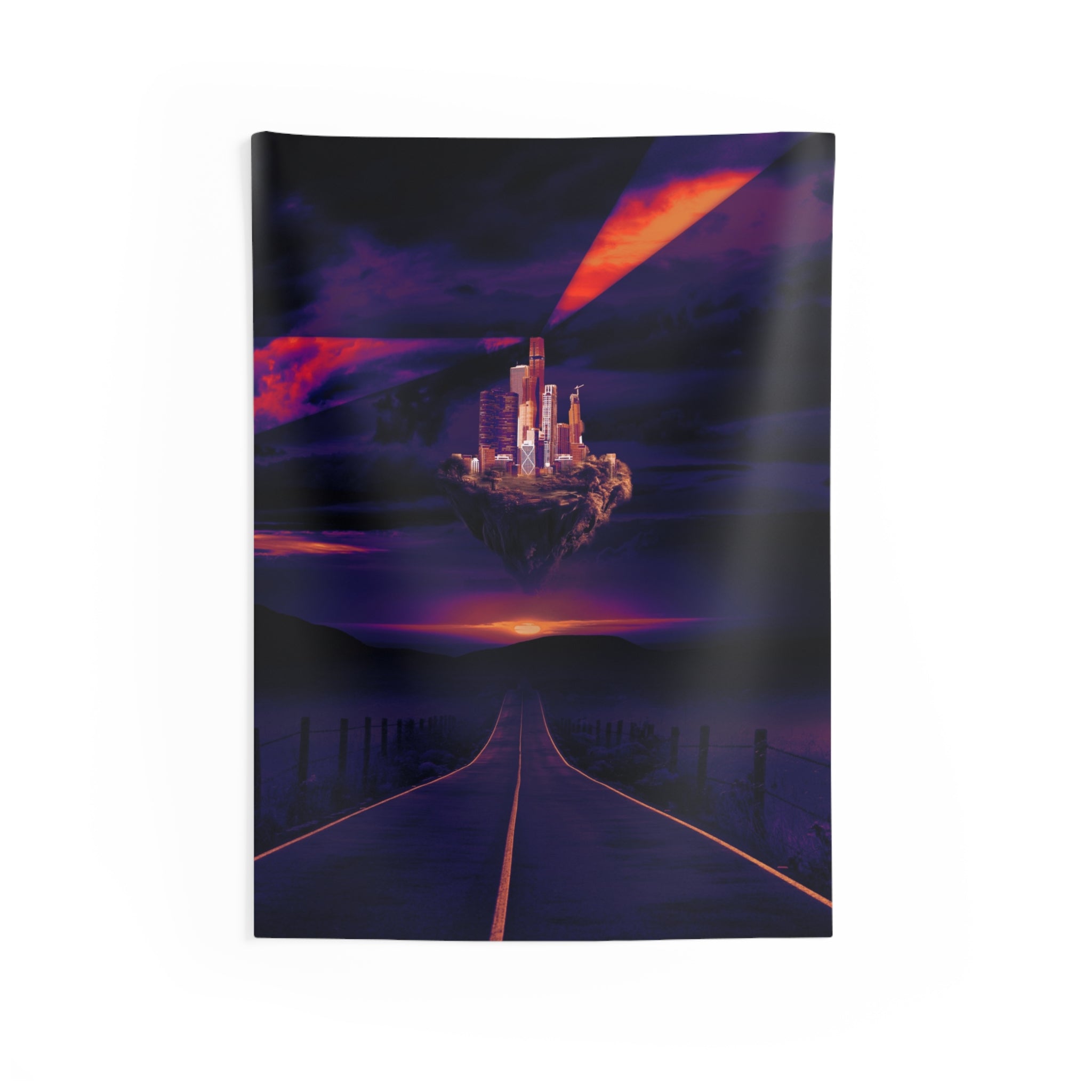Abandoned Desert City Tapestry - Dystopian Ruins Wall Hanging