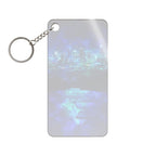 Cosmic Frosted City Keychain - Galactic Skyline Acrylic Charm