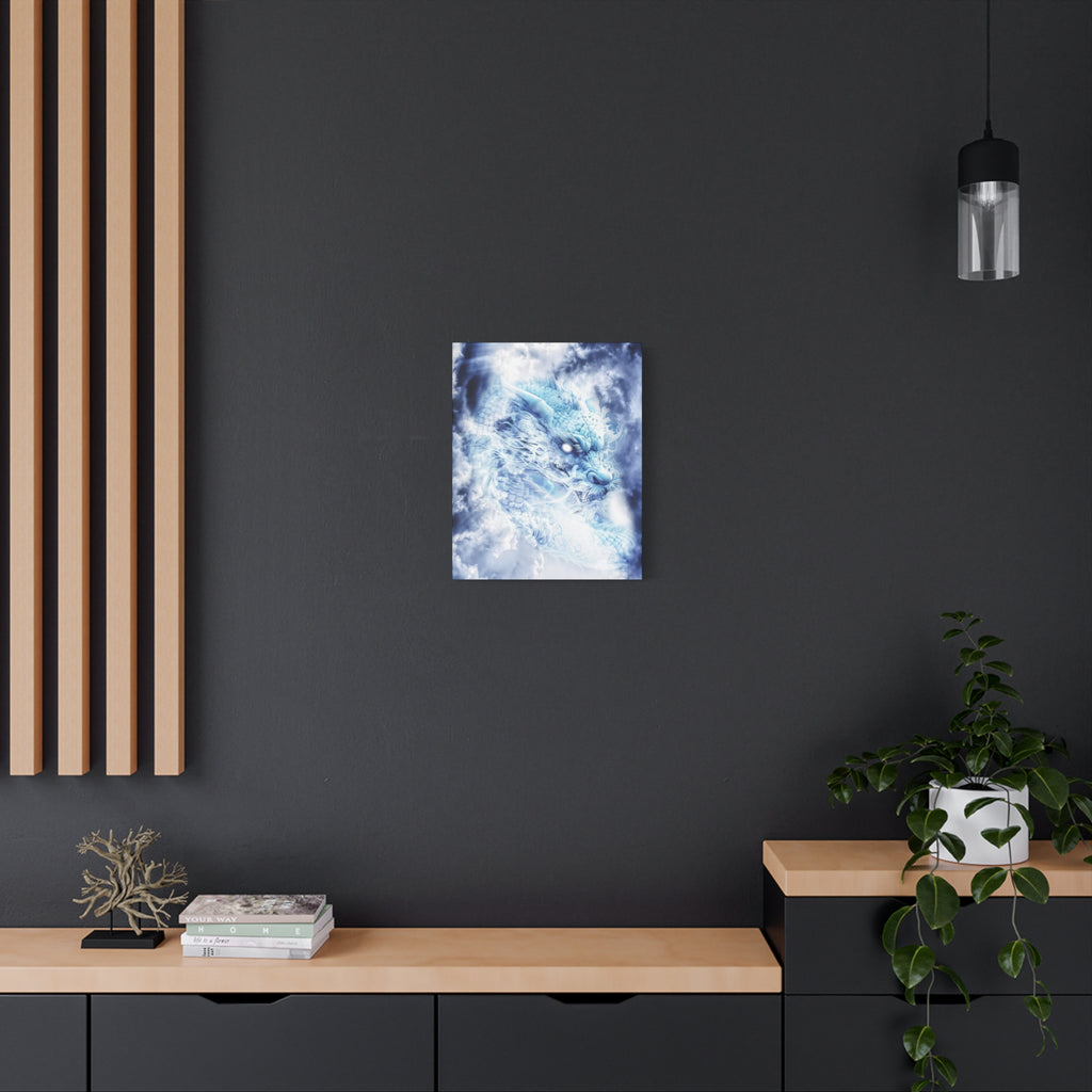 Blue Sky Dragon Canvas Wall Art - Celestial Fantasy Decor