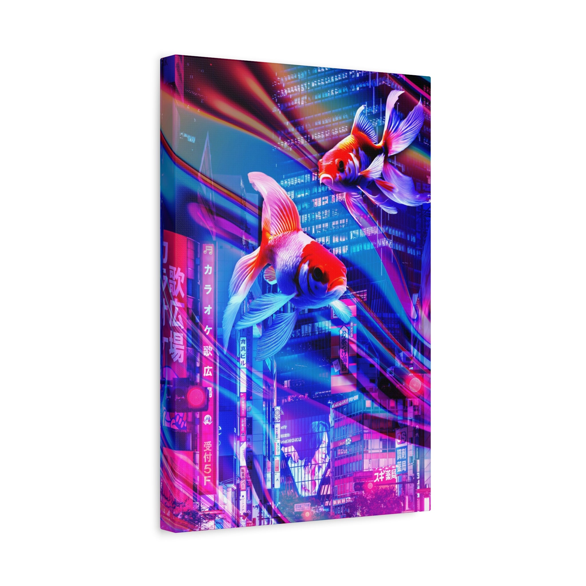 Japanese City Punk Special Edition Canvas Wall Art - Neon Japan Street