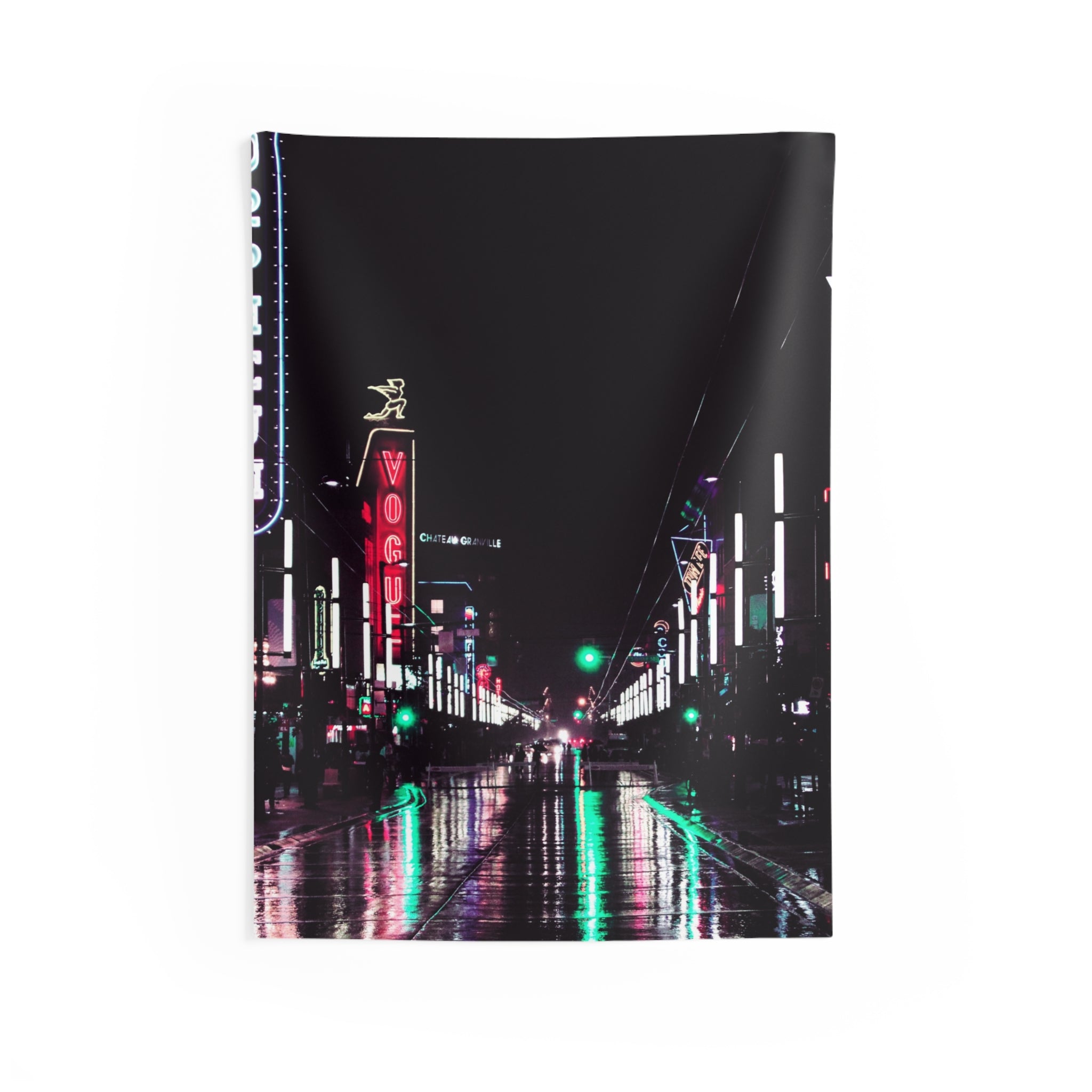 Cyberpunk Slick Street Tapestry - Neon Alley Wall Hanging