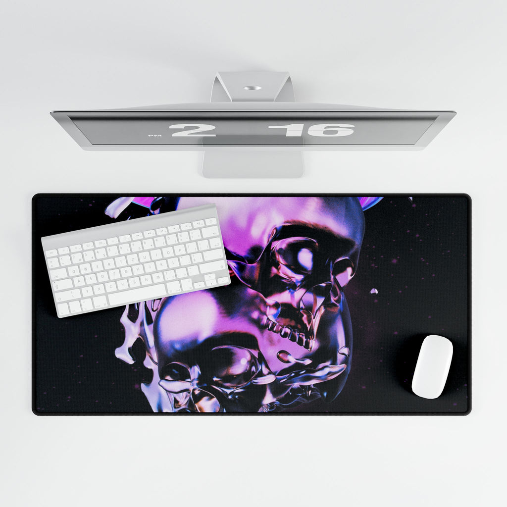 Melted Skeleton Skulls Desk Mat - Gothic Galaxy Mouse Pad