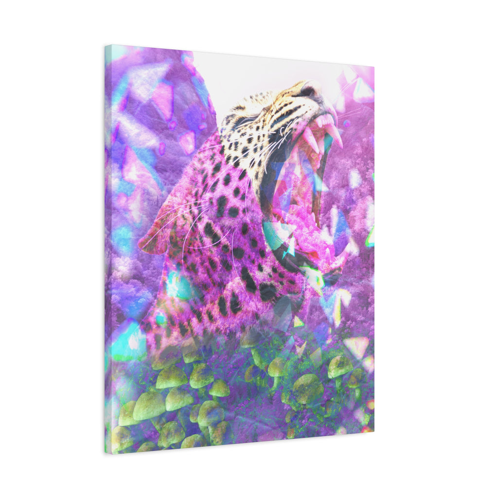 Vibrant Roaring Leopard Matte Canvas Wall Art