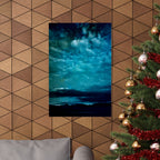 Serene Blue Sunrise Poster - Calm Lake Landscape Art Print