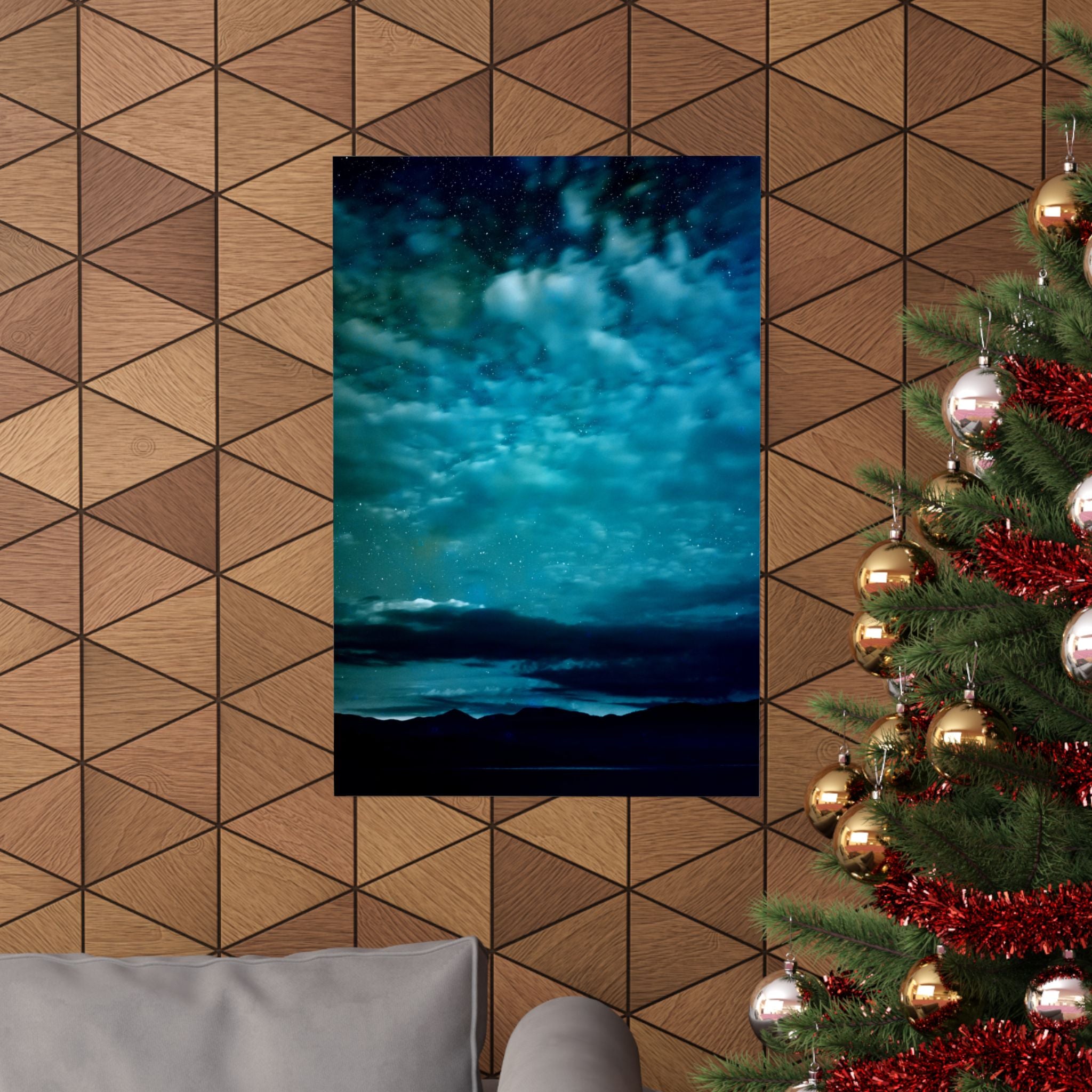 Serene Blue Sunrise Poster - Calm Lake Landscape Art Print