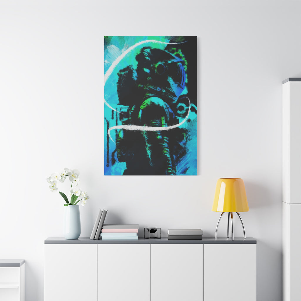 Grunge Space Man Canvas Art - Urban Graffiti Astronaut Decor