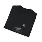 Earth Glitched Retro Stamp Tee - Black & White Glitch Art Shirt