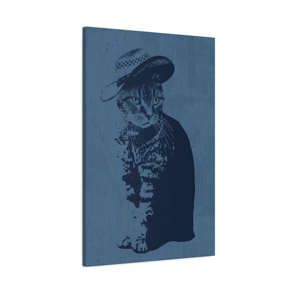Grey Tabby Cat Canvas Wall Art - Cute Pet Portrait Decor
