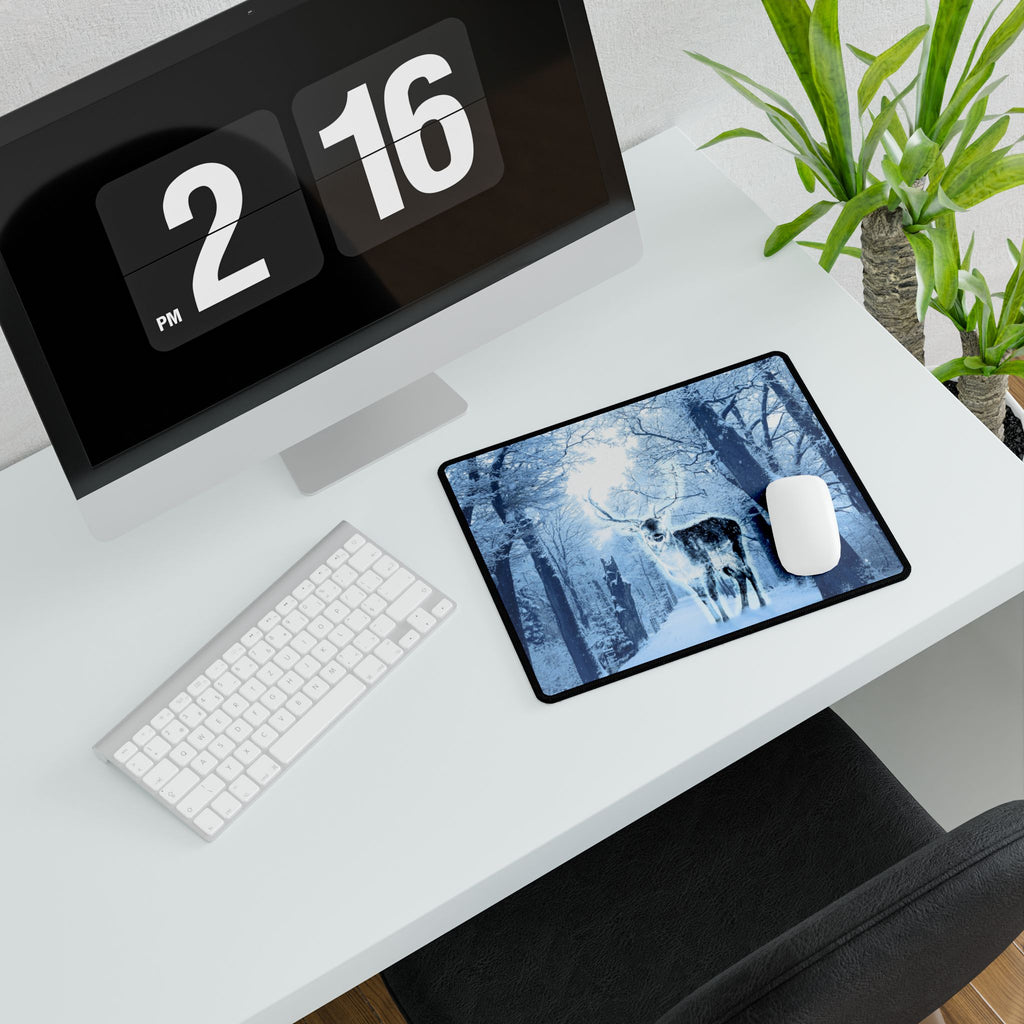 Cosmic Deer Mouse Pad - Celestial Wildlife Desk Mat