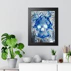 Blue Flame Skull Framed Poster - Gothic Fire Skull Wall Art