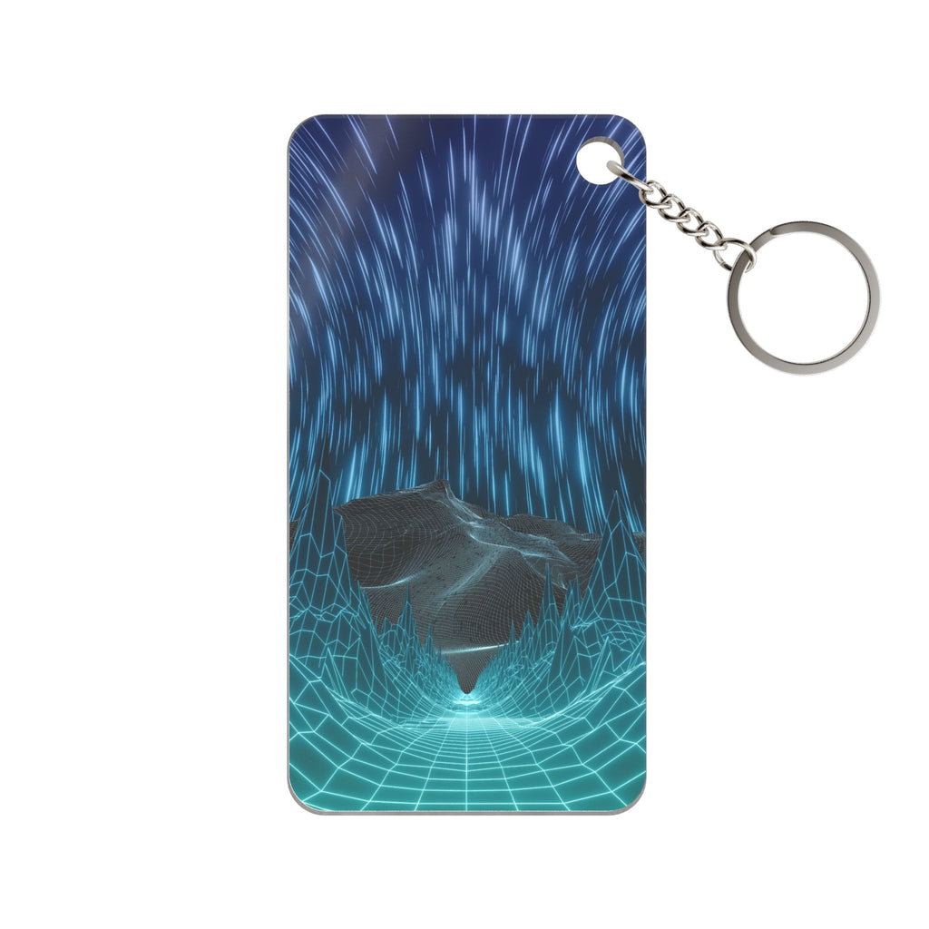 Cyber Wave Escape Keychain - Synthwave Acrylic Charm