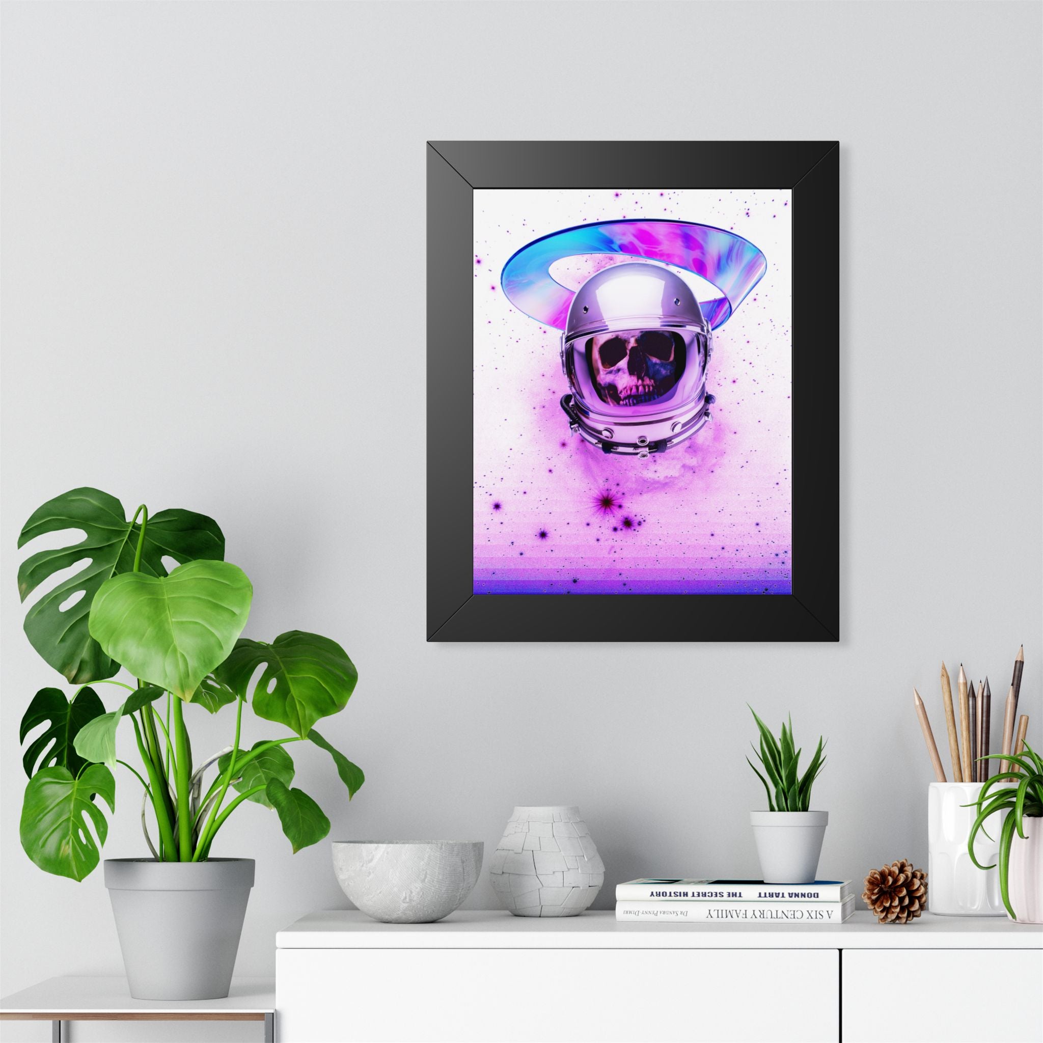 Astronaut Skeleton Skull Poster - Cosmic Space Skull Art