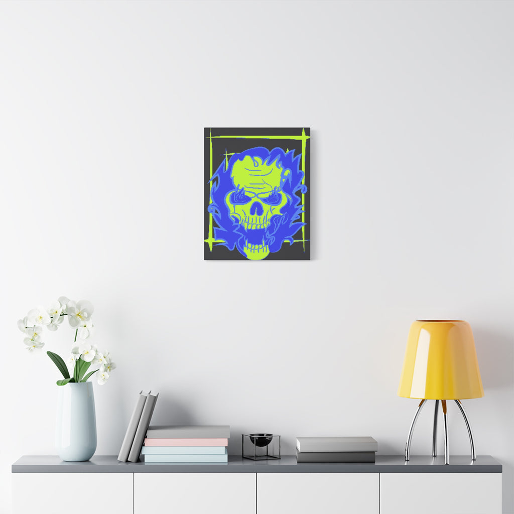Skull of Mental Fire Canvas Wall Art - Psychedelic Gothic Decor