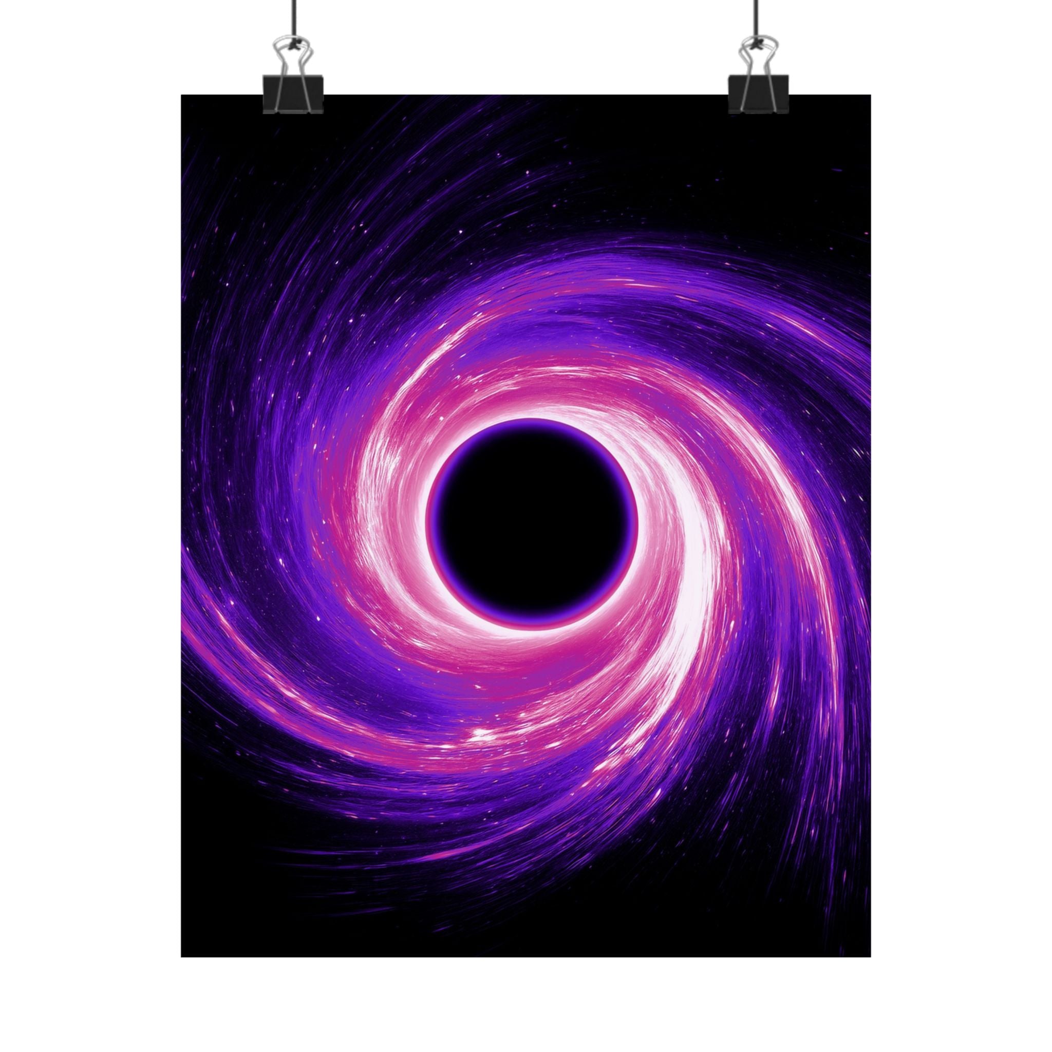 Purple Pink Wormhole Poster Print - Cosmic Vortex Art