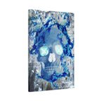 Blue Flame Skull Canvas Wall Art - Gothic Dark Fantasy Decor