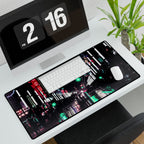 Cyberpunk Slick Street Mouse Pad - Neon Alley Desk Mat