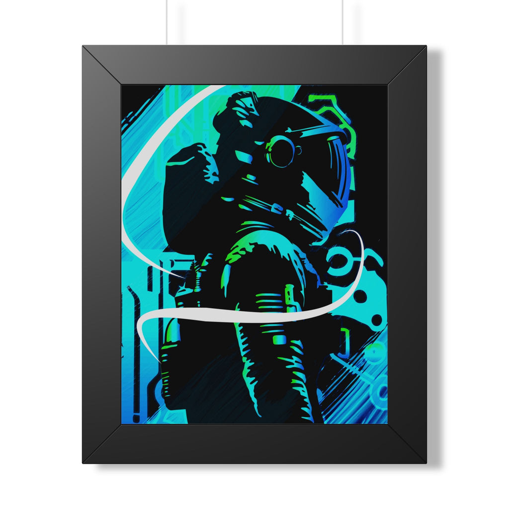 Grunge Paint Blast Framed Poster - Splatter Astronaut Wall Art