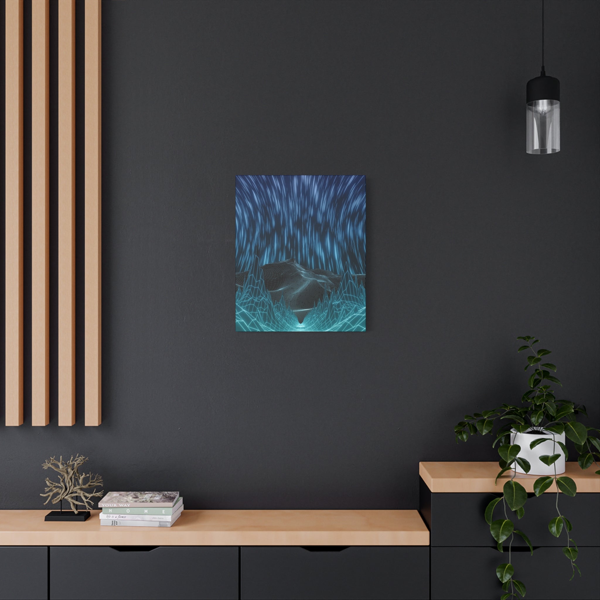 Cyber Wave Escape Canvas Print - Retro Futurism Vaporwave Decor
