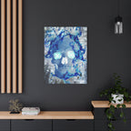 Blue Flame Skull Canvas Wall Art - Gothic Dark Fantasy Decor