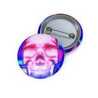 Free Your Mind Pin - Psychedelic Skull Art Button