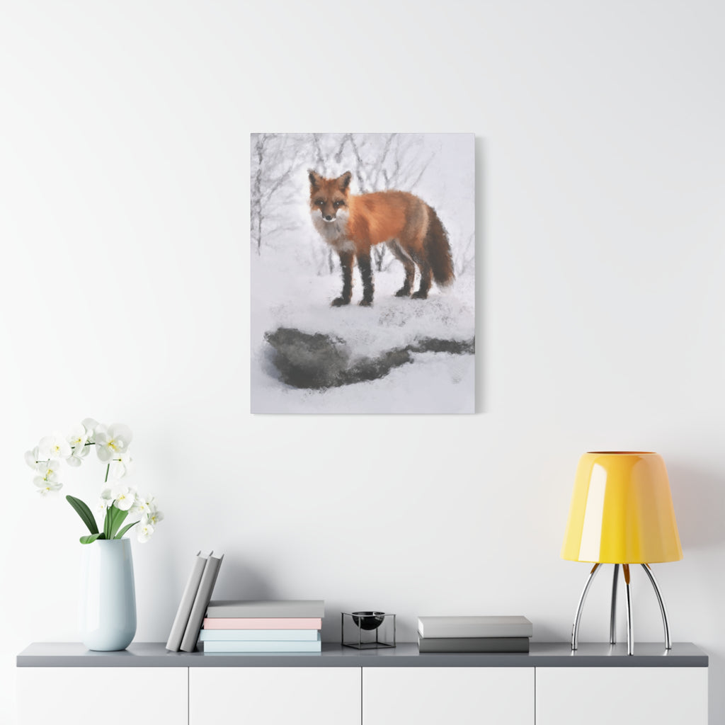 Spirit of the Fox Canvas Wall Art - Psychedelic Geometric Wildlife Decor