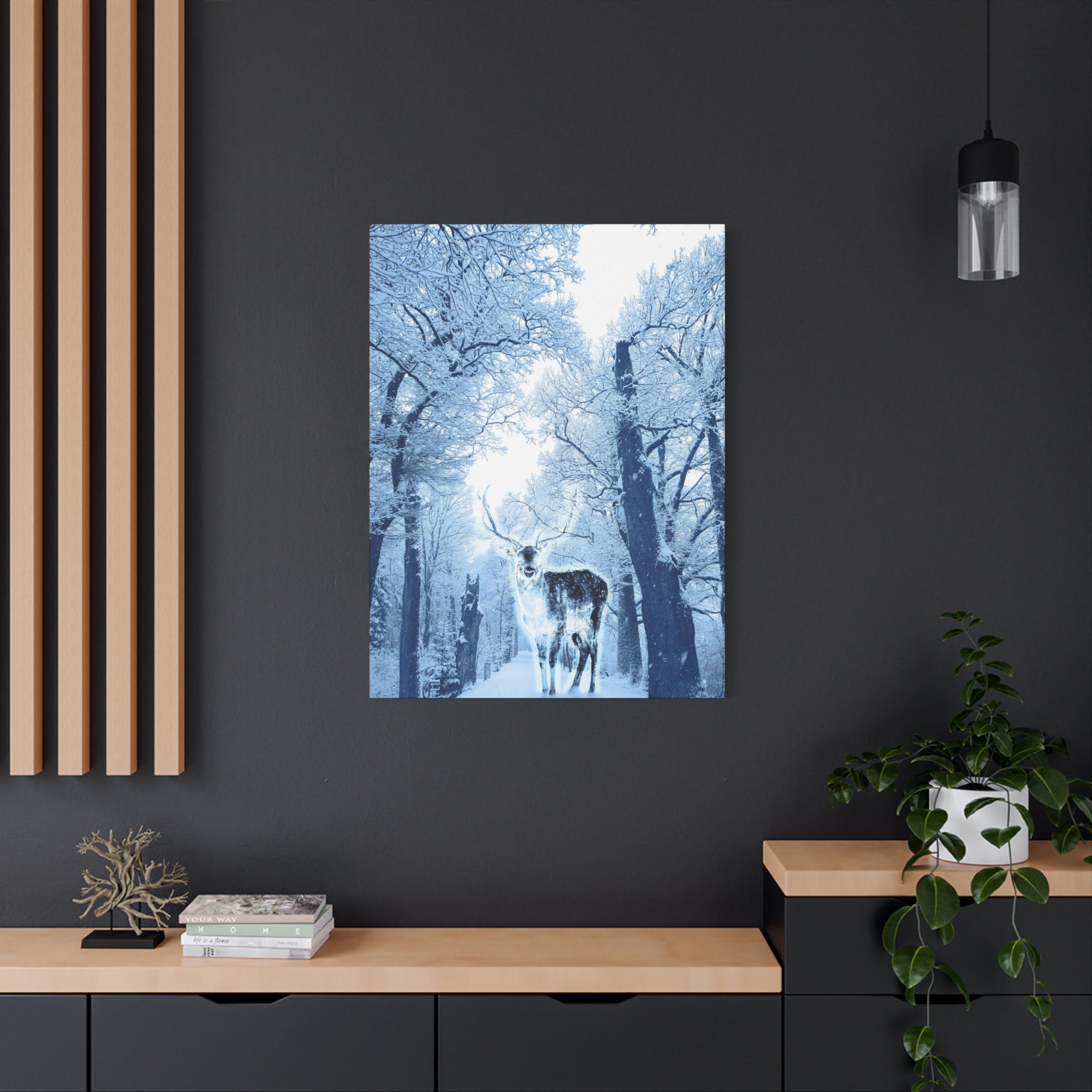 Cosmic Deer Canvas Wall Art - Celestial Animal Decor