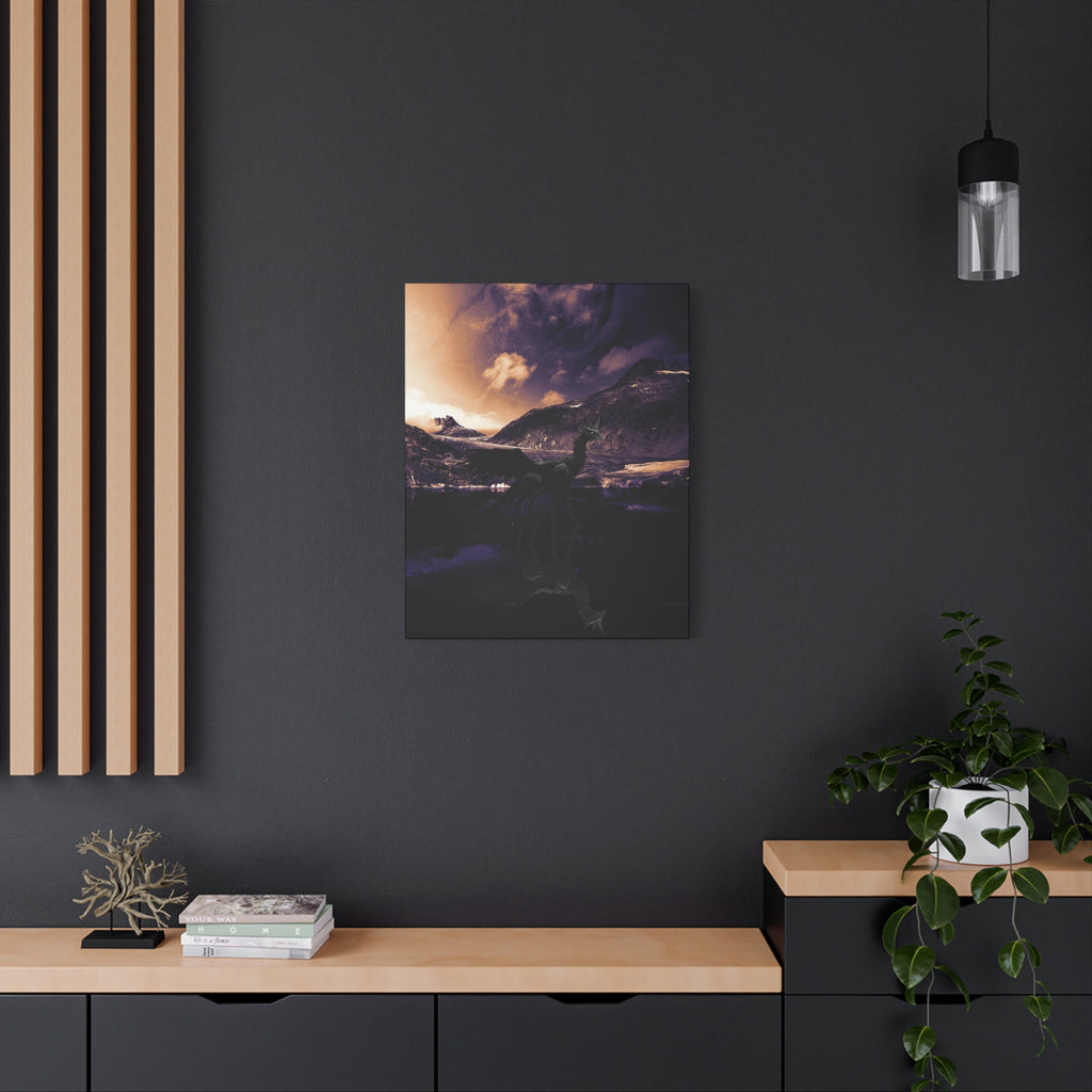 Baby Winged Dragon Canvas Wall Art - Fantasy Creature Decor