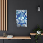 Blue Flame Skull Canvas Wall Art - Gothic Dark Fantasy Decor