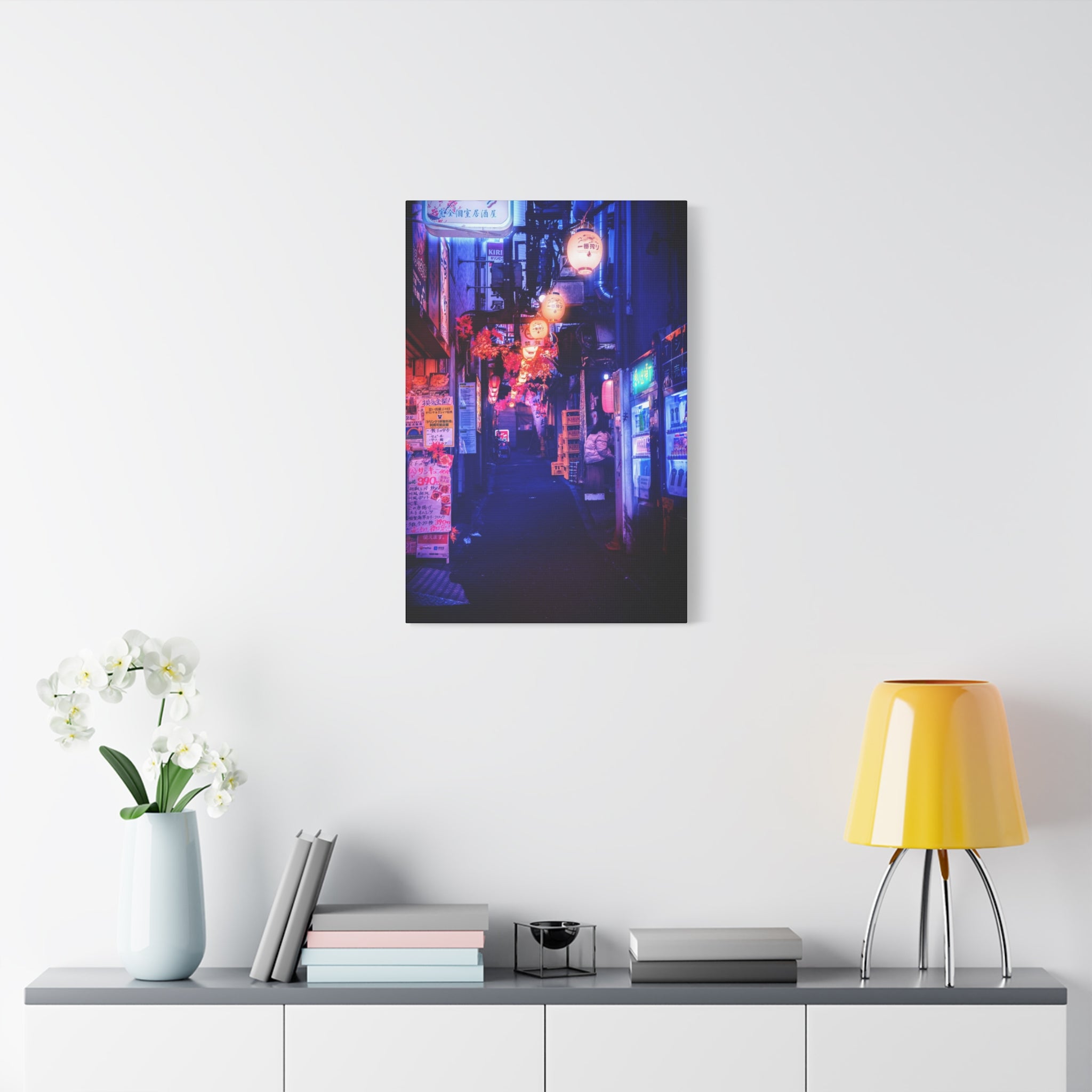 Japanese City Punk FX Canvas Wall Art - Cyberpunk Street Decor
