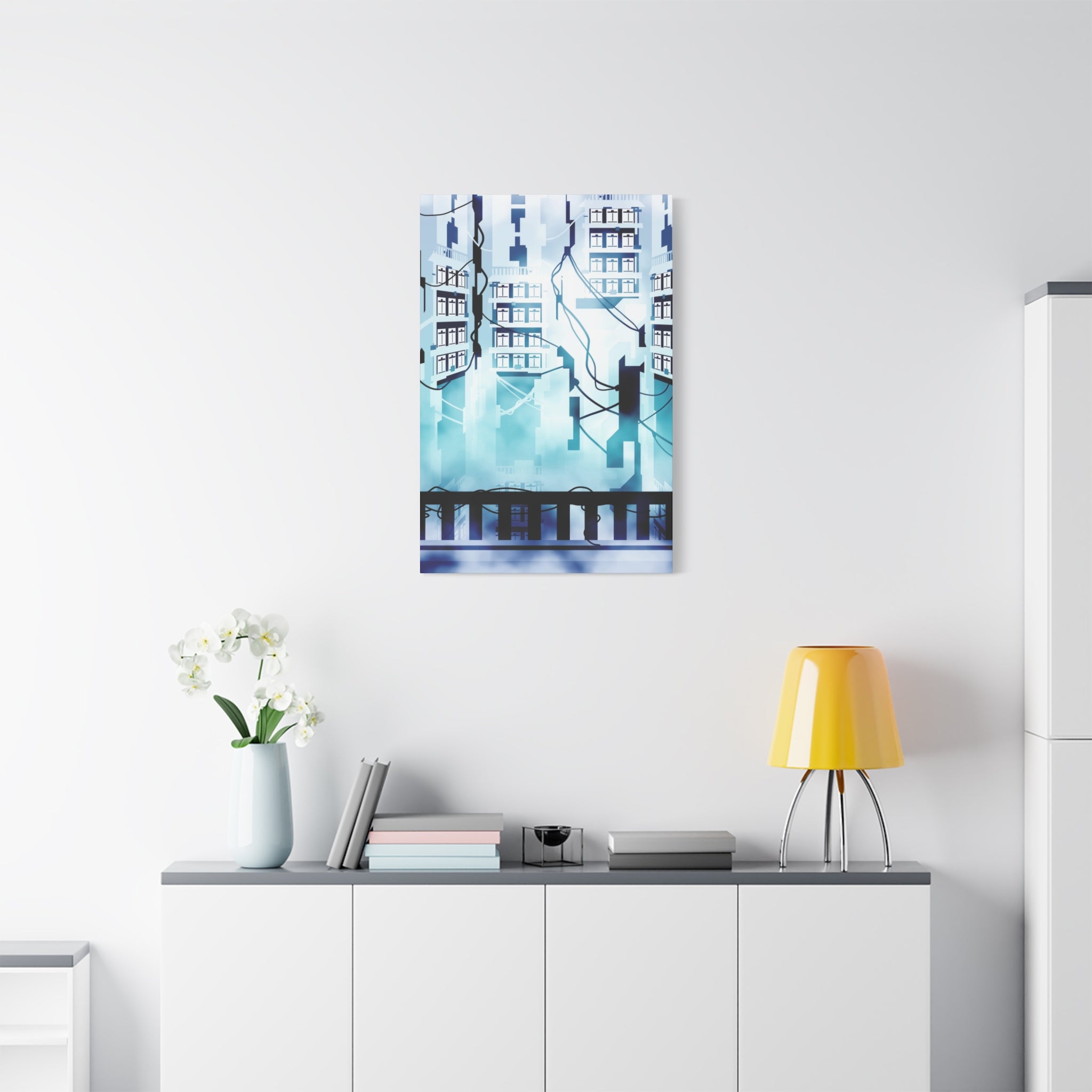 Memory Chamber Canvas Wall Art - Futuristic Sci-Fi Interior Decor
