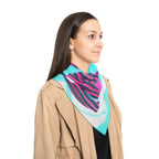Glow Up Crt Art Scarf - Neon Blue Pink Abstract Shawl