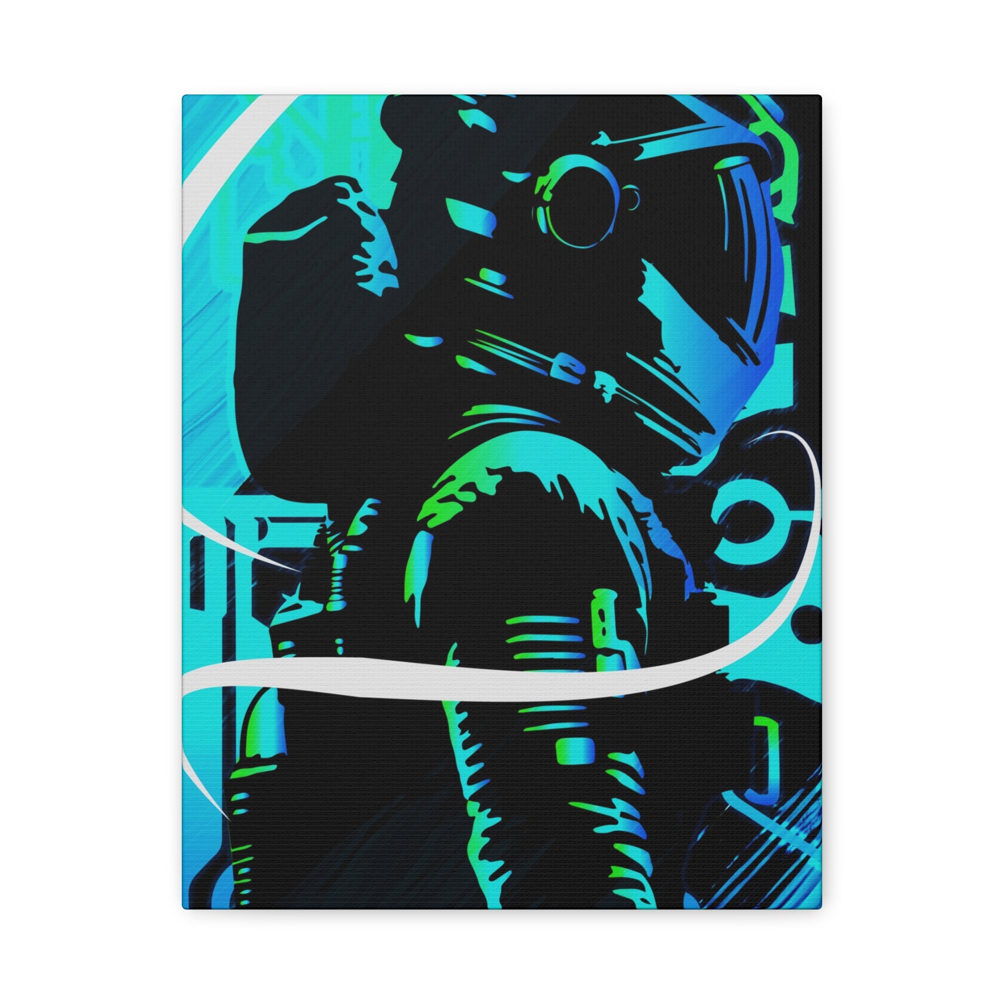 Grunge Paint Blast Canvas Wall Art - Abstract Graffiti Astronaut Decor