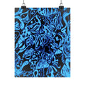 Doodles of a Lost Mind Poster - Cyan Sketchbook Doodle Art Print