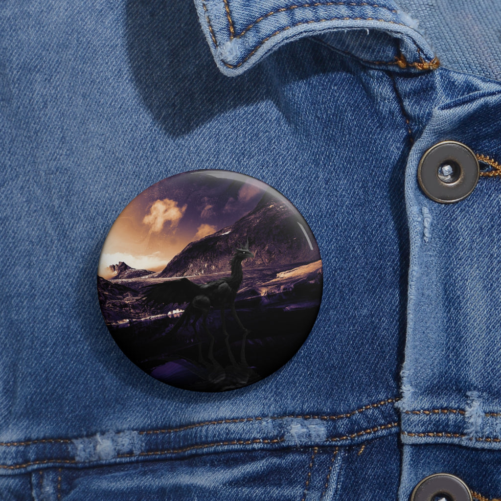 Baby Winged Dragon Pin - Cute Fantasy Art Button