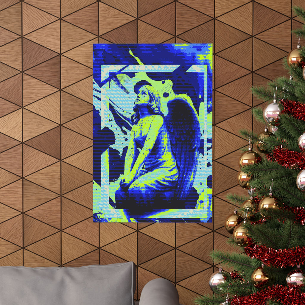 Stone Angel Vaporwave Matte Poster Print