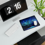 Cosmic Frosted City Galactic Skyline Gaming Desk Mat