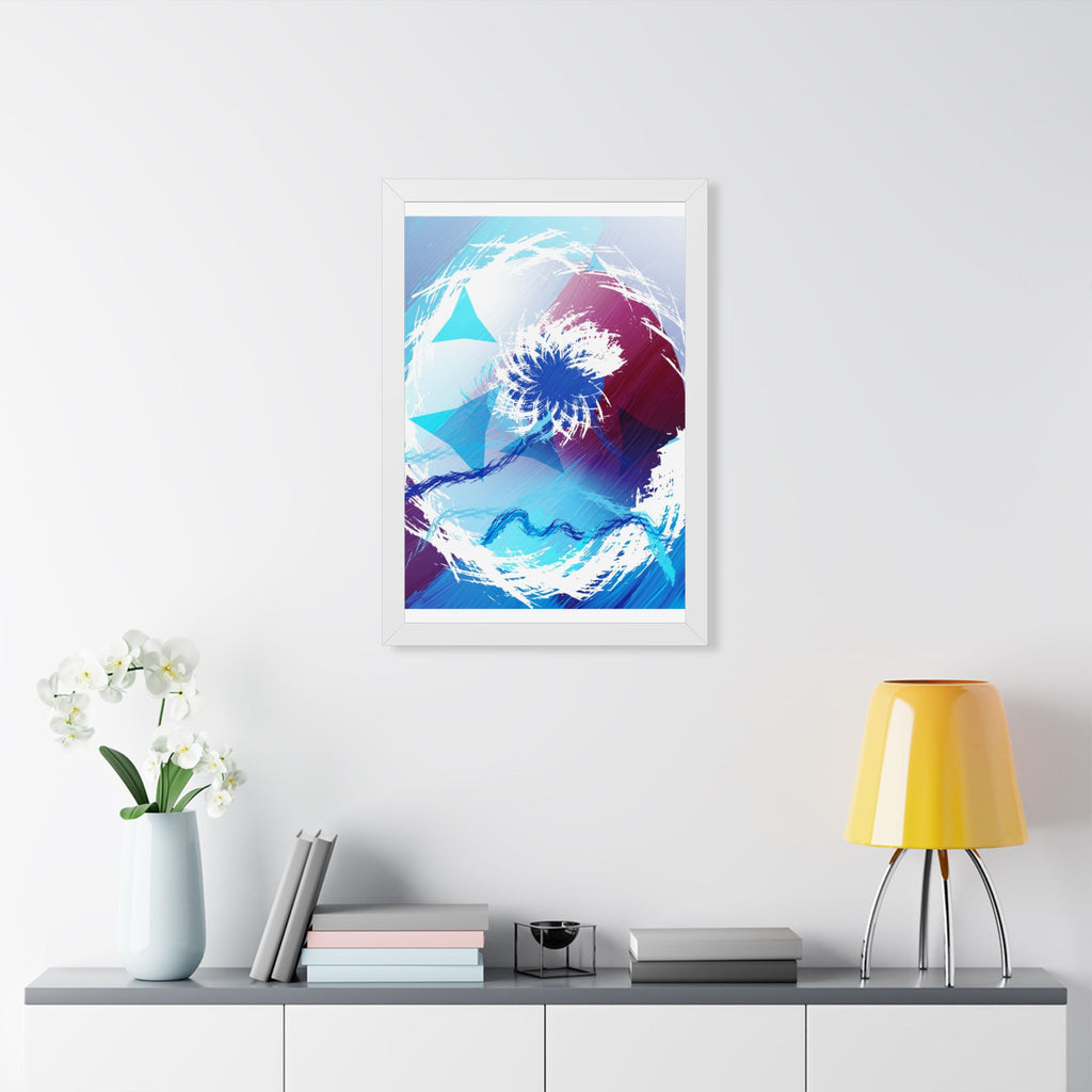 Geometry Portal Framed Poster - Modern Abstract Sci-Fi Wall Art