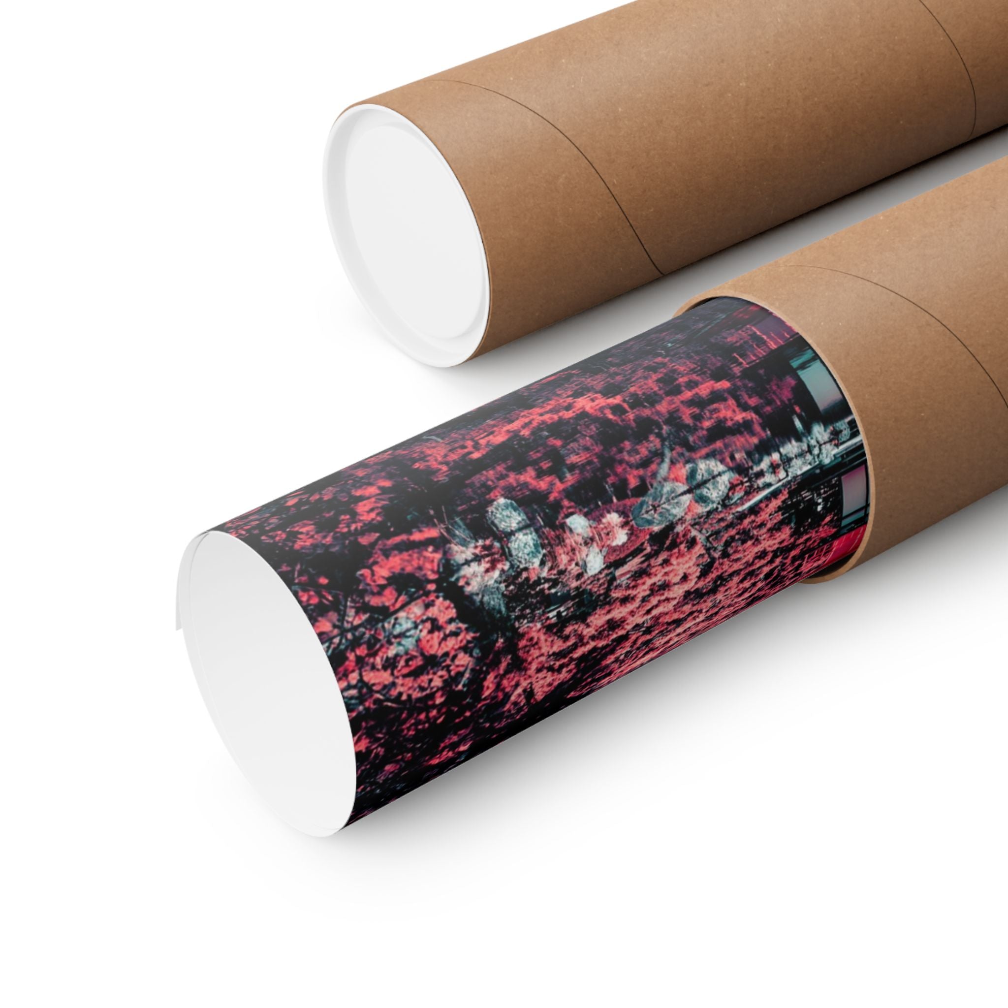 Red Forest Poster - Abstract Crimson Landscape Art Print