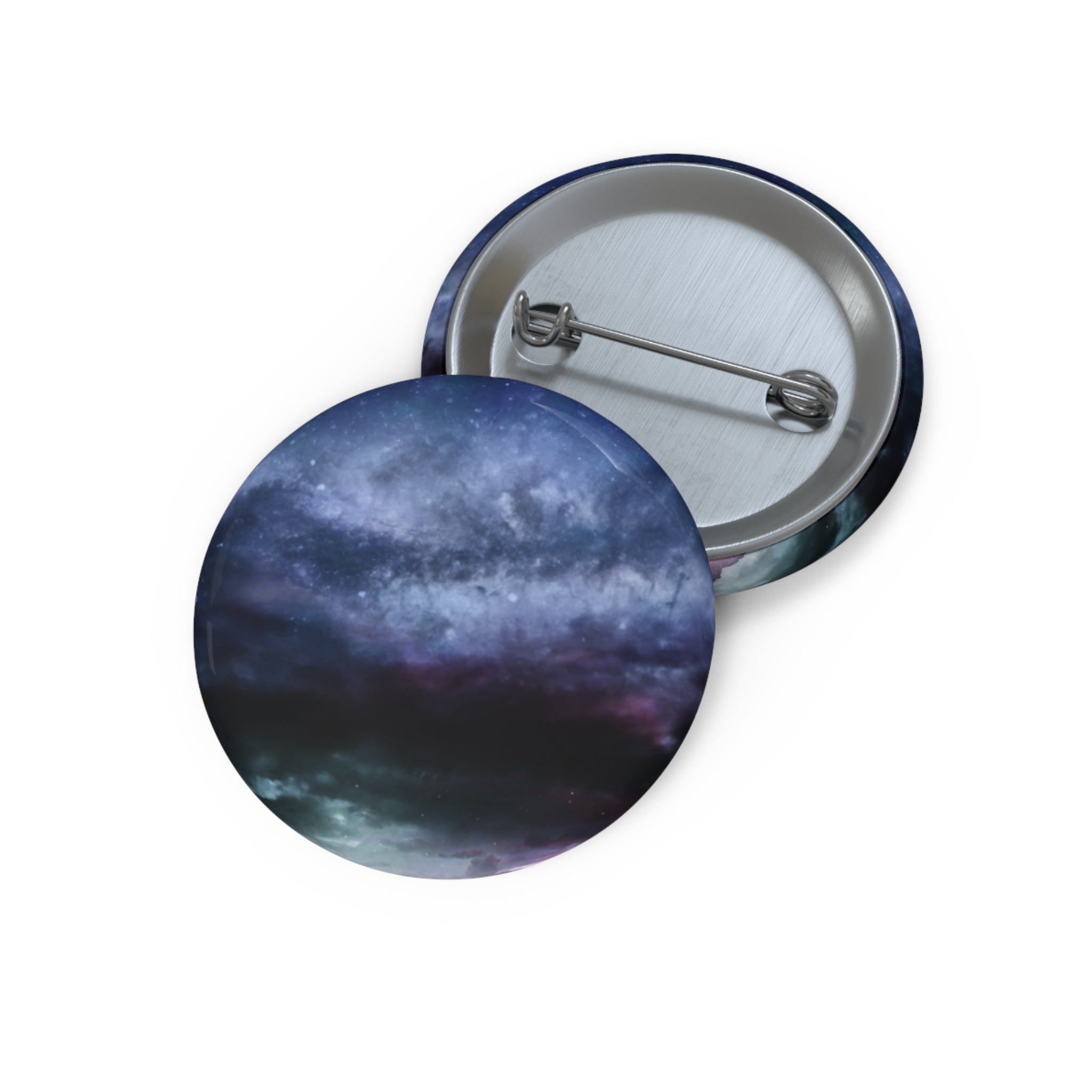 Space Landscape Pin - Cosmic Nature Art Button