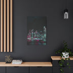 Cyberpunk Harbor Canvas Wall Art - Futuristic Sci-Fi City Decor