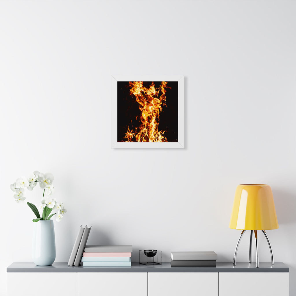 Phoenix Fire Framed Poster - Mythical Fire Bird Wall Art