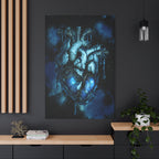 Galaxy Heart Canvas Wall Art - Cosmic Anatomical Space Love Decor