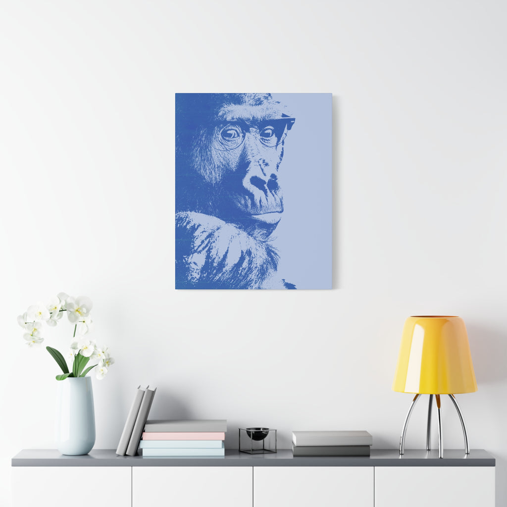 Educated Gorilla Canvas Wall Art - Abstract Modern Primate Decor