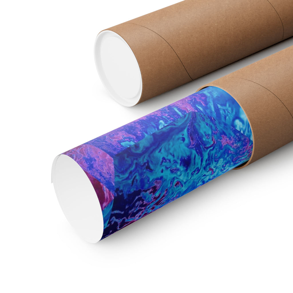 Trippy pink and blue Fractal Matte Poster Print