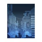 City Lights Abandoned City Poster - Cyberpunk Dystopian Art