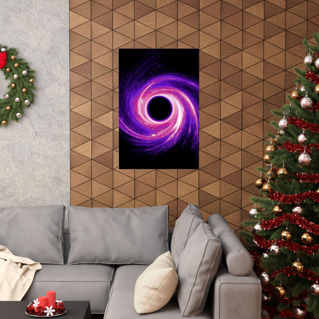 Purple Pink Wormhole Poster Print - Cosmic Vortex Art