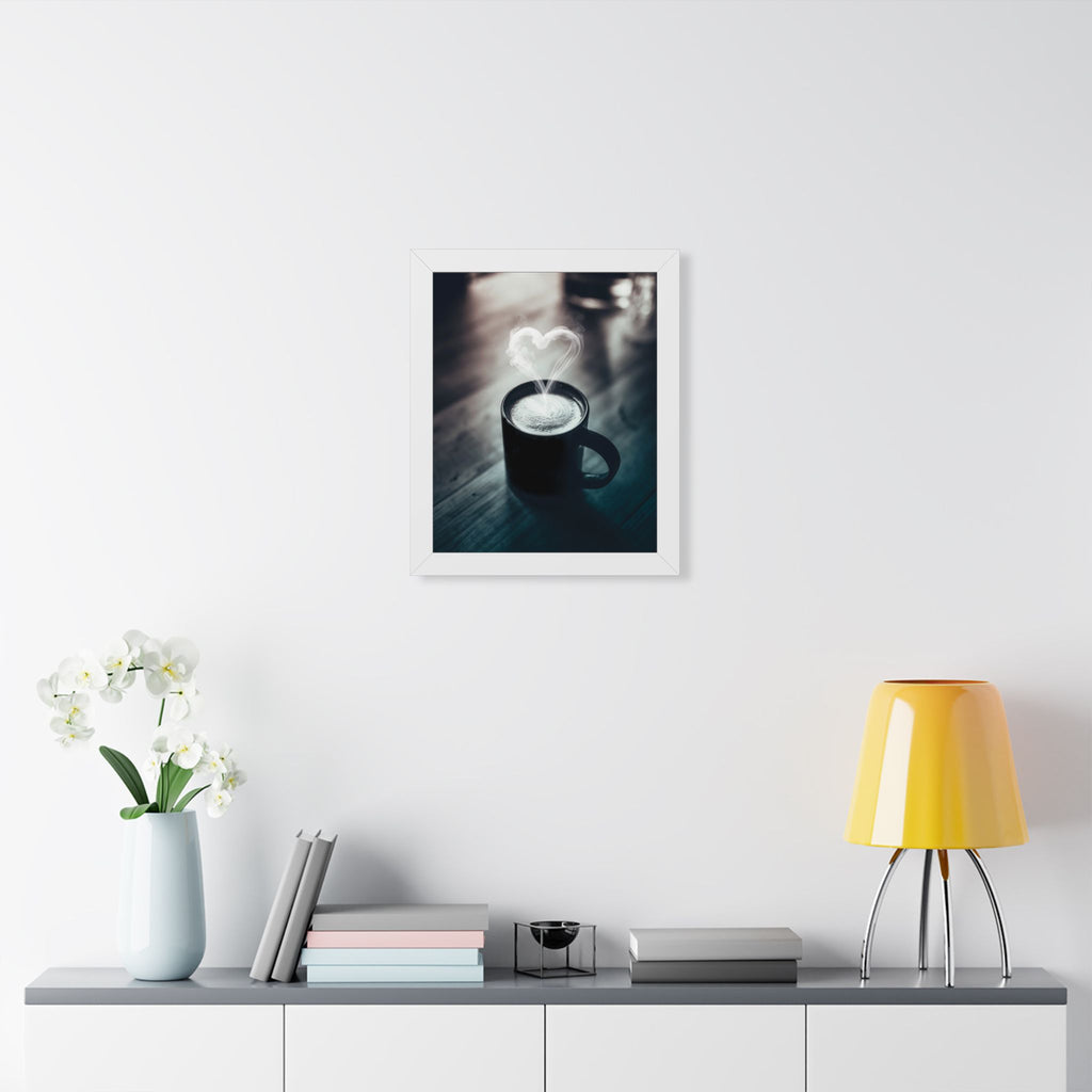 Coffee Love Framed Poster - Cozy Cafe Aesthetic Wall Art