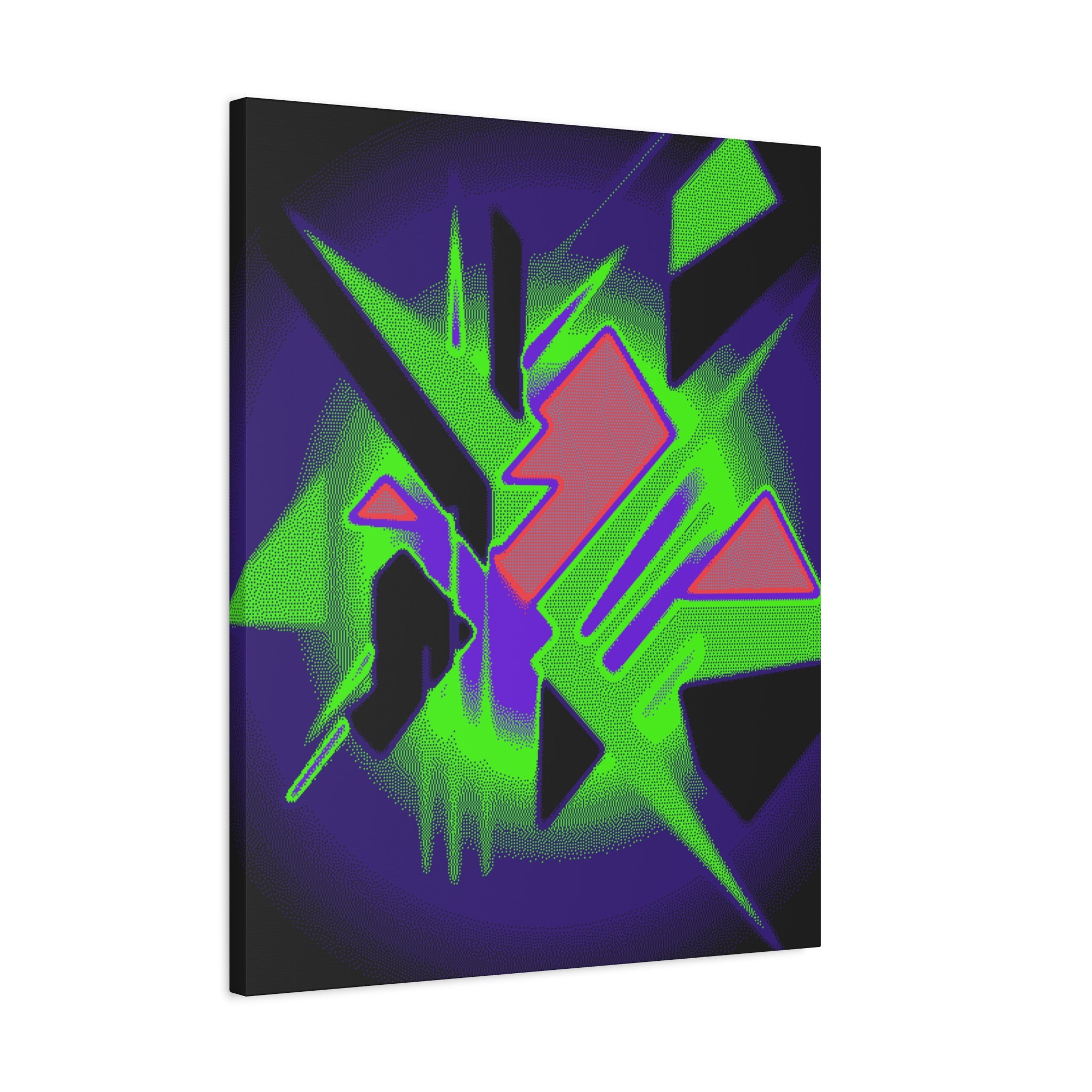 90s Paranoia Canvas Wall Art - Grunge Glitch Trippy Decor